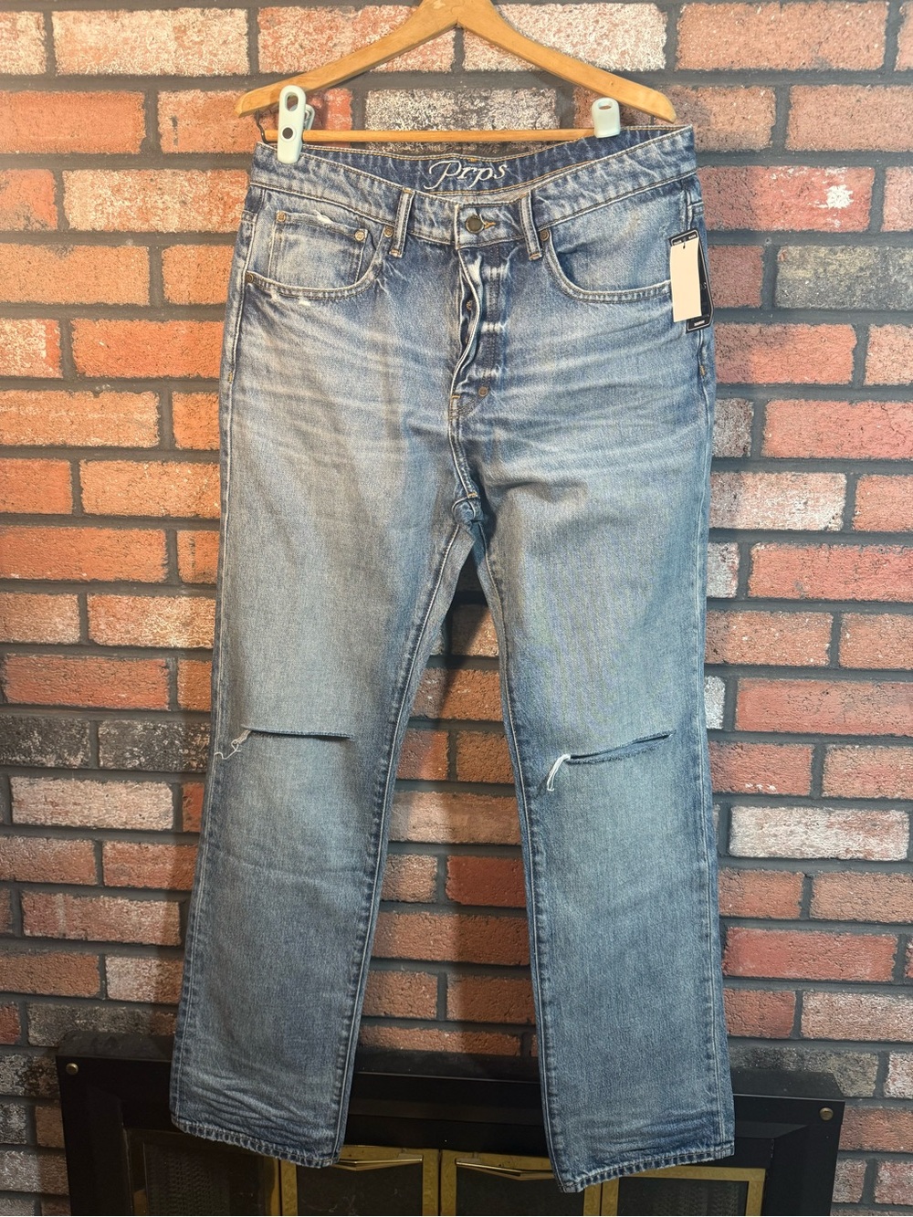 Prps Barracuda Relaxed Fit Distressed Indigo Blue Jeans Mens 34x34